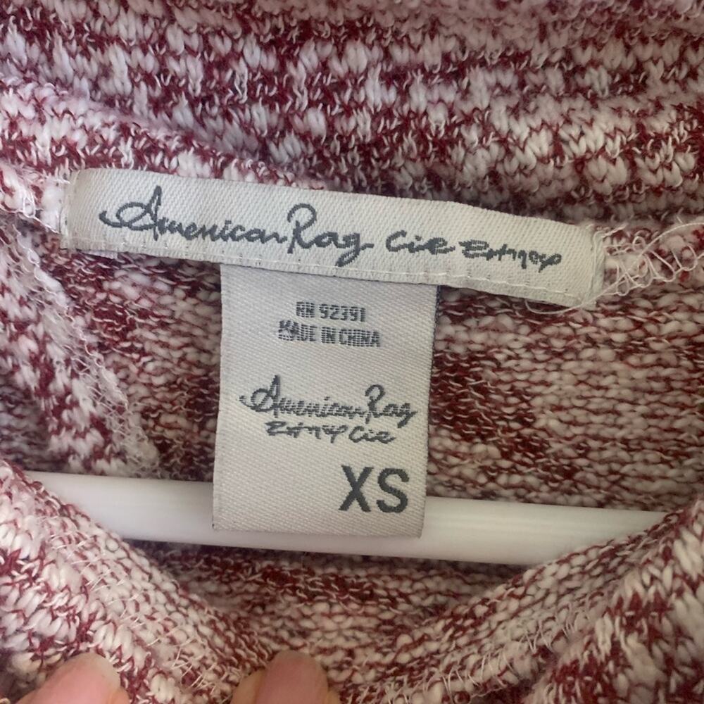 American Rag Red Burgundy Oversized Sweater Open Back XS Cowl Neck Lagenlook - Picture 4 of 9